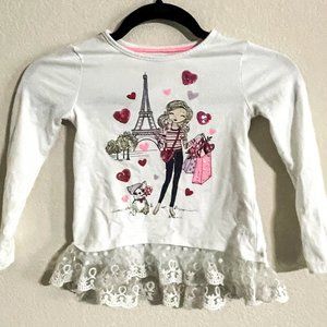 Isaac Miarah Lace Glitter French Girl Top in small